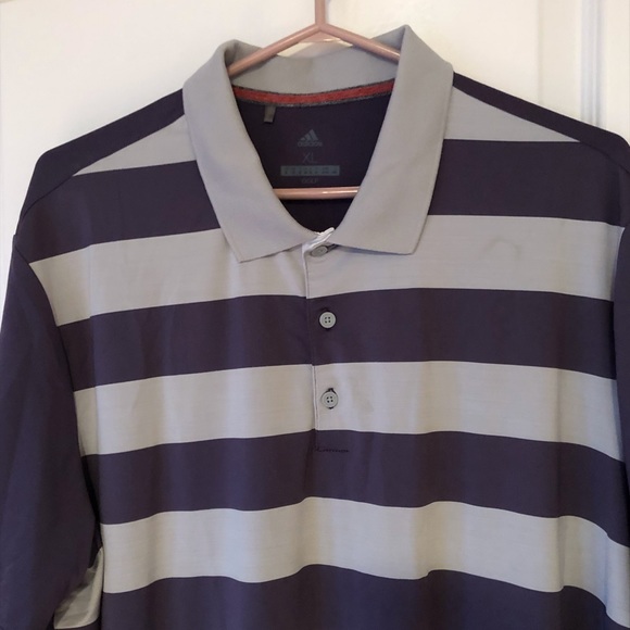 ADIDAS NWOT Men’s Purple and White Golf Tee/Polo Shirt - Picture 2 of 5